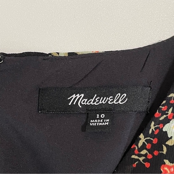 Madewell Dolman Sleeve Ruffle Hem Midi Dress Flower Garden Multicolor 10 Large - Picture 14 of 15